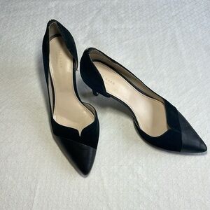 Cole Haan Josette Pump Il Black Suede & Leather d'Orsay Heels